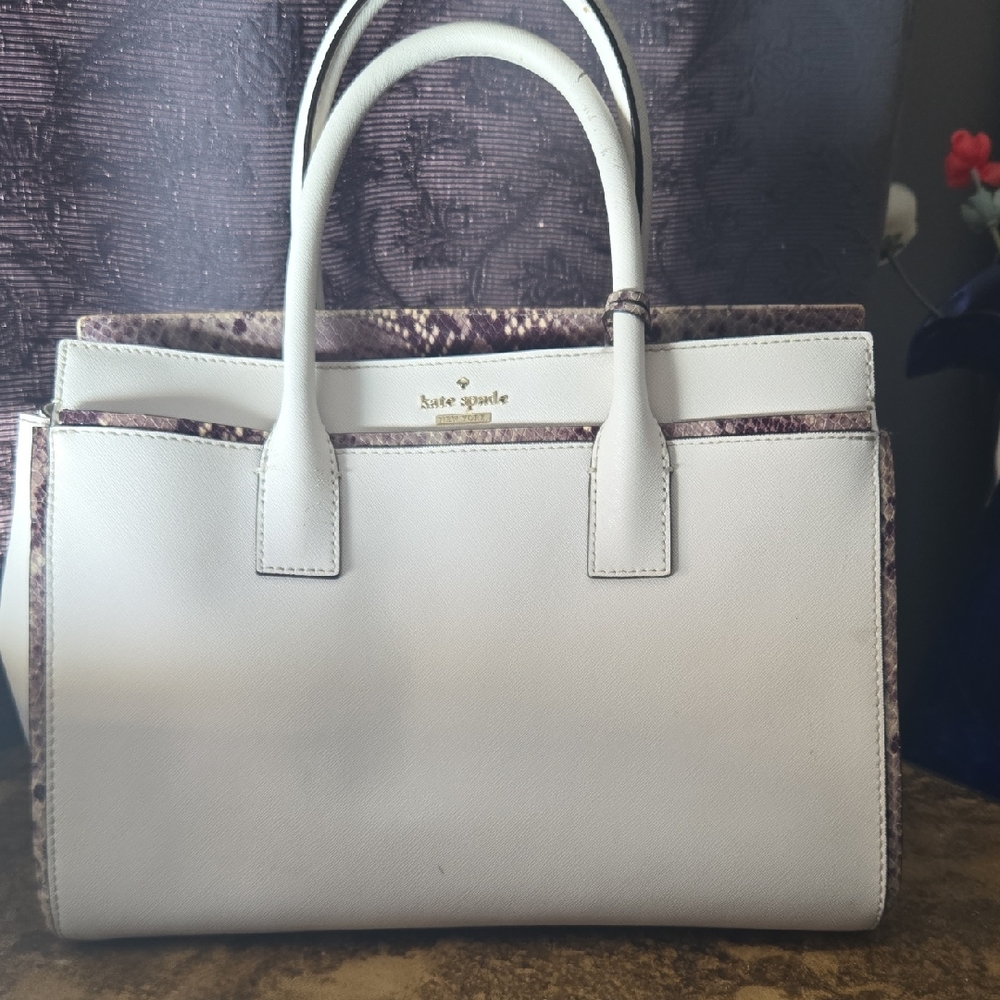 Kate Spade Cream and Brown Satchel